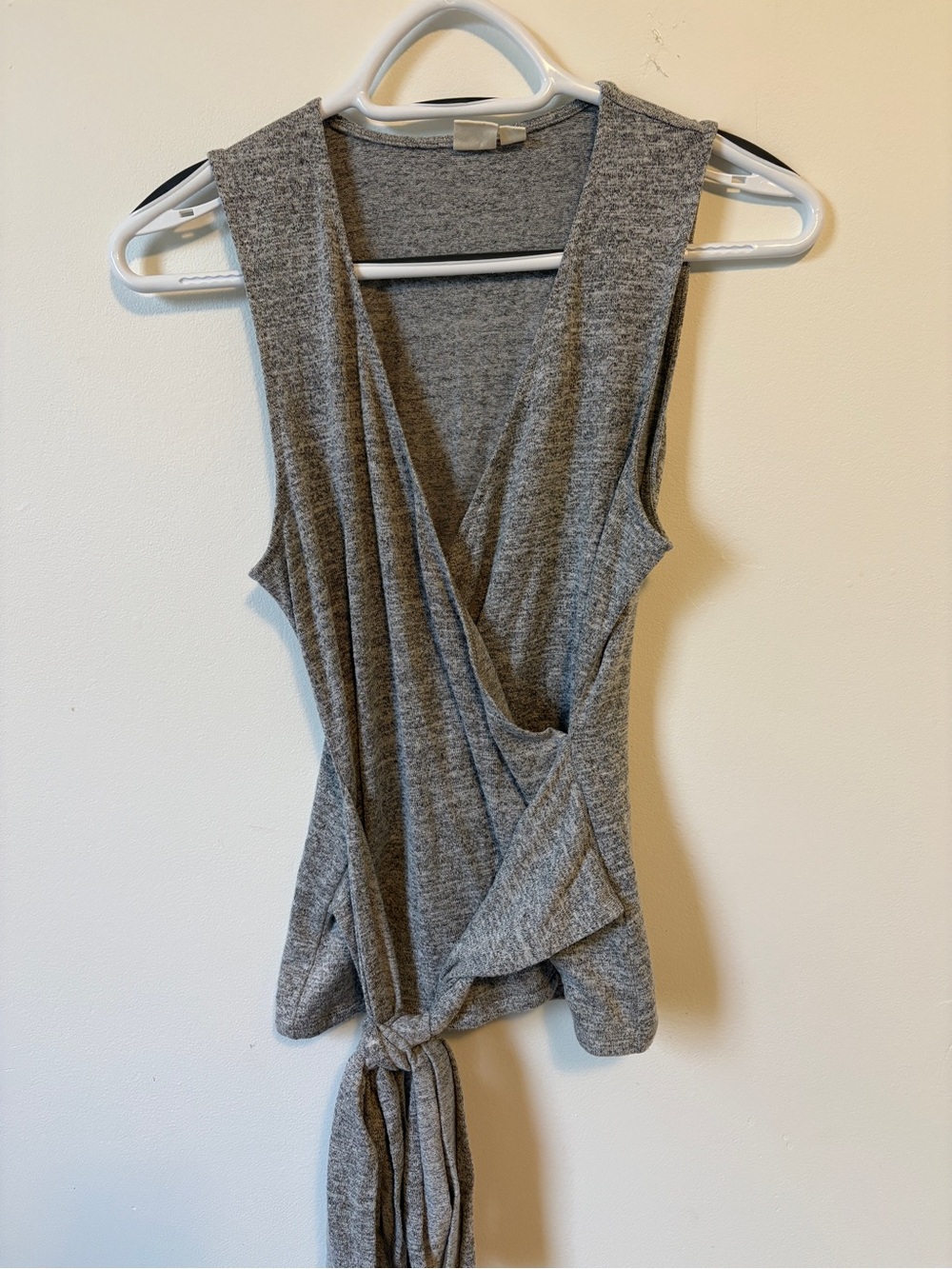 GAP Grey Sleeveless Wrap Tie Tank